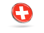Switzerland. Round icon with metal frame. Download icon.