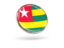 Togo. Round icon with metal frame. Download icon.