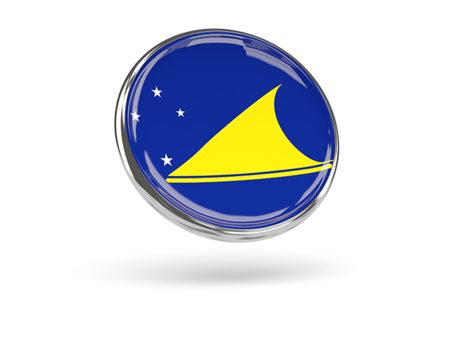 Round icon with metal frame. Download flag icon of Tokelau at PNG format