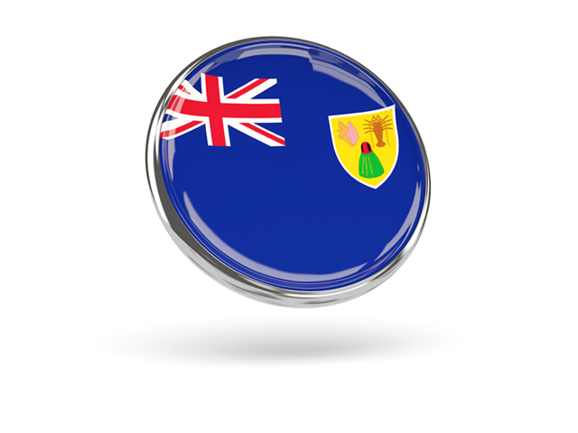 Round icon with metal frame. Download flag icon of Turks and Caicos Islands at PNG format