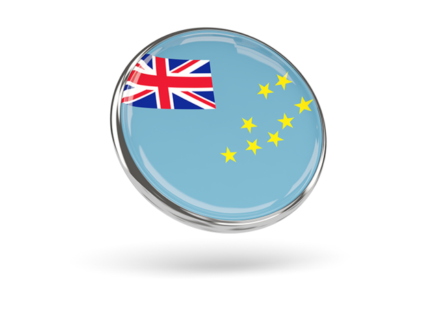 Round icon with metal frame. Download flag icon of Tuvalu at PNG format