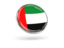 United Arab Emirates. Round icon with metal frame. Download icon.