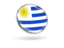 Uruguay. Round icon with metal frame. Download icon.