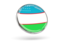 Uzbekistan. Round icon with metal frame. Download icon.