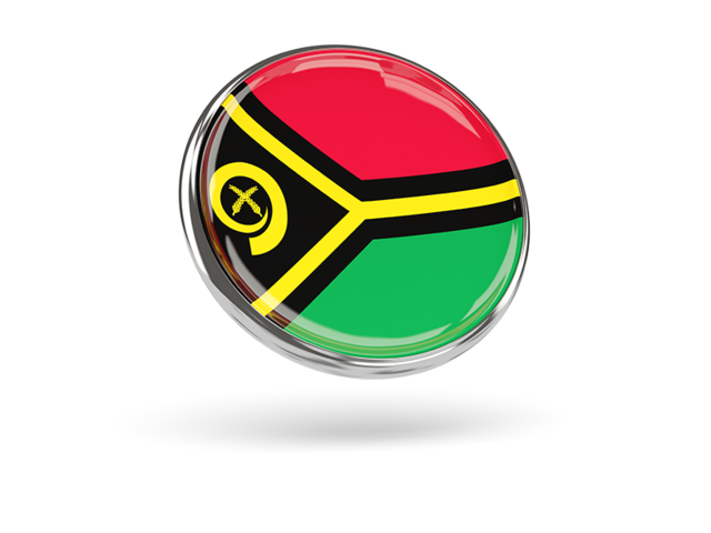 Round icon with metal frame. Download flag icon of Vanuatu at PNG format