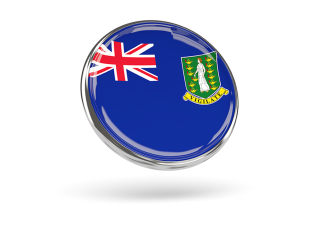 Round icon with metal frame. Download flag icon of Virgin Islands at PNG format