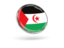 Western Sahara. Round icon with metal frame. Download icon.