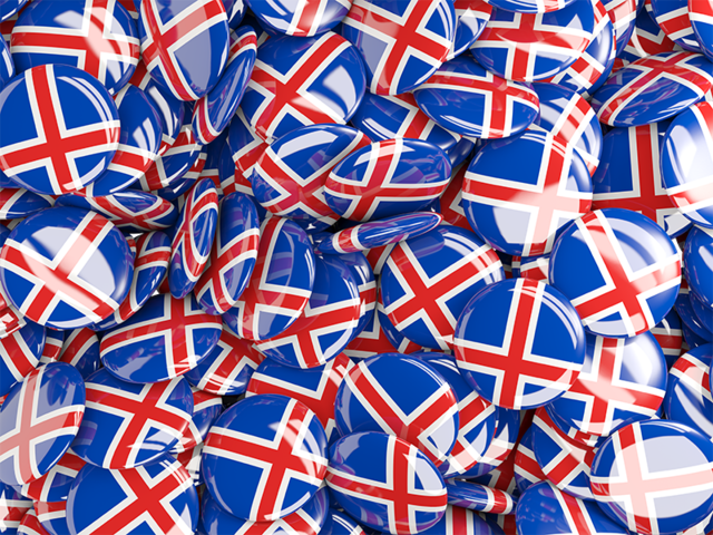 Бэкграунд из круглых флагов. Скачать флаг. Исландия