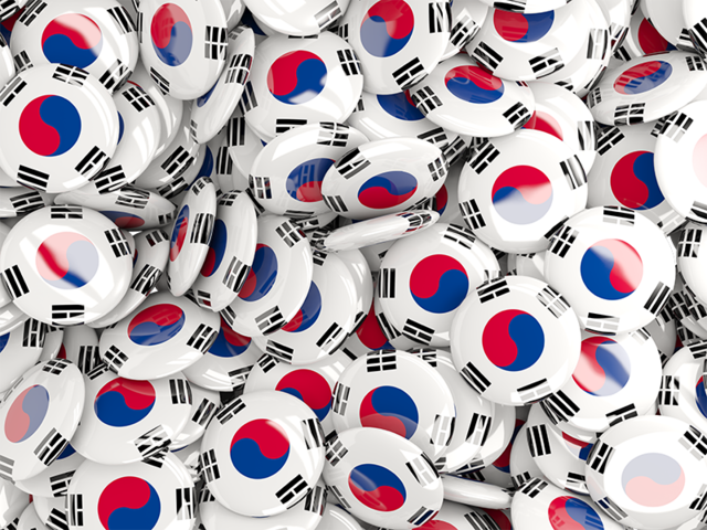 Бэкграунд из круглых флагов. Скачать флаг. Южная Корея