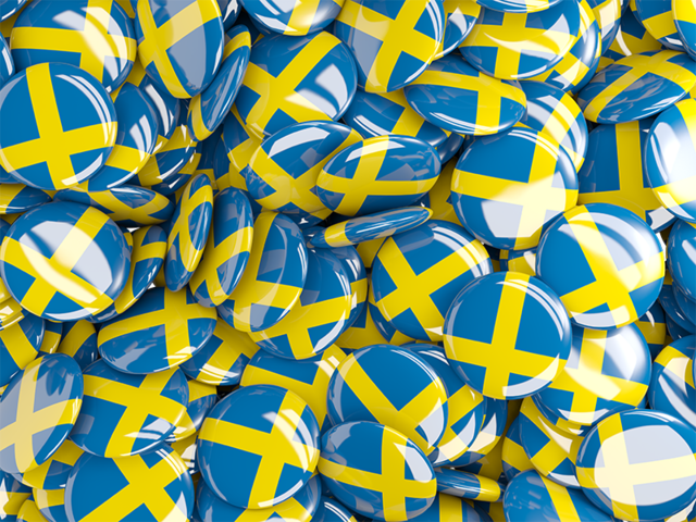 Бэкграунд из круглых флагов. Скачать флаг. Швеция