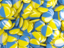 Ukraine. Round pin background. Download icon.