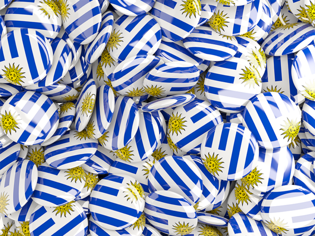 Бэкграунд из круглых флагов. Скачать флаг. Уругвай