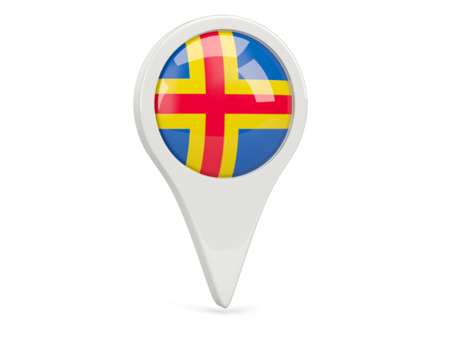 Round pin icon. Download flag icon of Aland Islands at PNG format