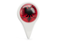 Albania. Round pin icon. Download icon.