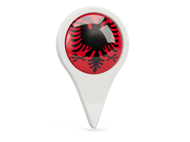 Круглый флажок. Скачать флаг. Албания