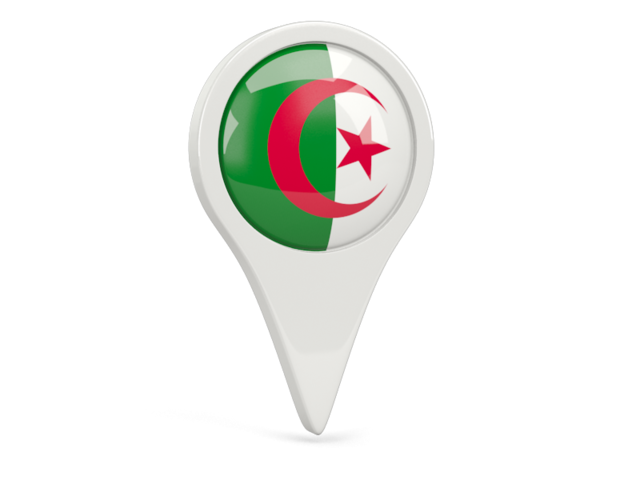 Round pin icon. Download flag icon of Algeria at PNG format