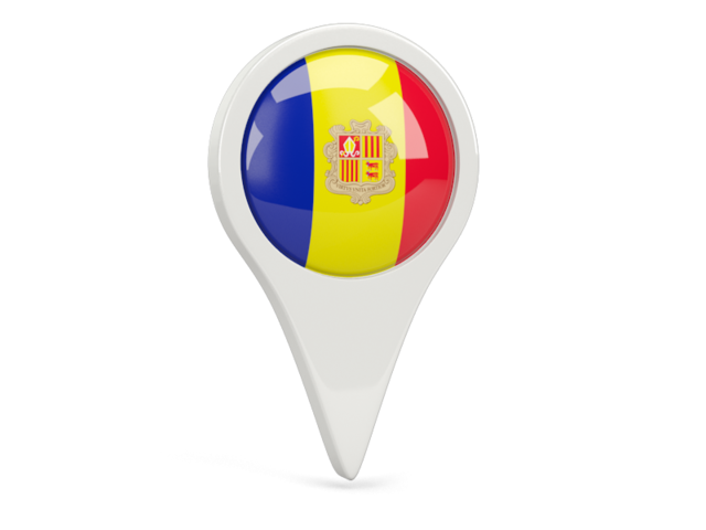 Round pin icon. Download flag icon of Andorra at PNG format