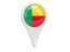 Benin. Round pin icon. Download icon.