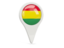 Bolivia. Round pin icon. Download icon.