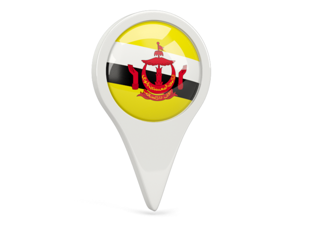 Round pin icon. Download flag icon of Brunei at PNG format