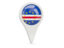 Cape Verde. Round pin icon. Download icon.