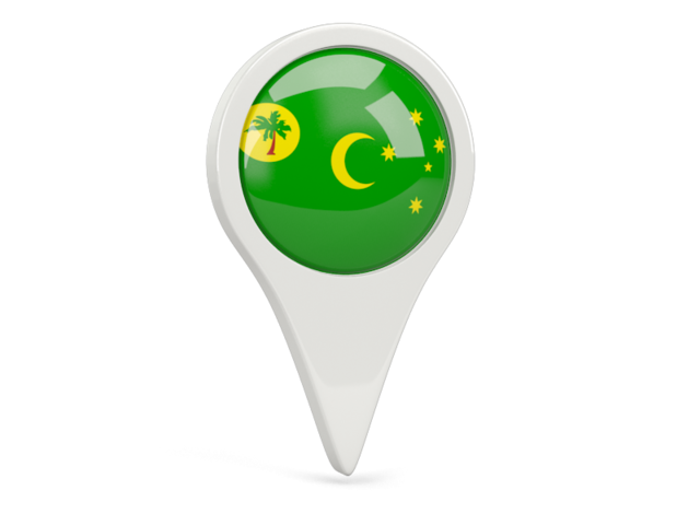Round pin icon. Download flag icon of Cocos Islands at PNG format