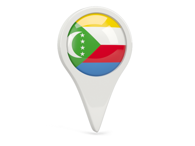 Round pin icon. Download flag icon of Comoros at PNG format