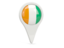 Cote d'Ivoire. Round pin icon. Download icon.