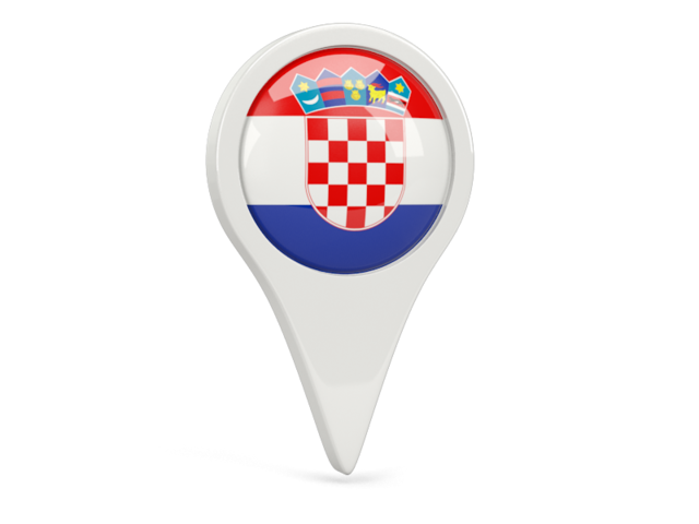 Круглый флажок. Скачать флаг. Хорватия