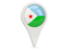 Djibouti. Round pin icon. Download icon.