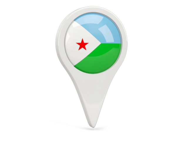 Round pin icon. Download flag icon of Djibouti at PNG format