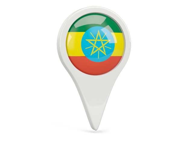 Round pin icon. Download flag icon of Ethiopia at PNG format