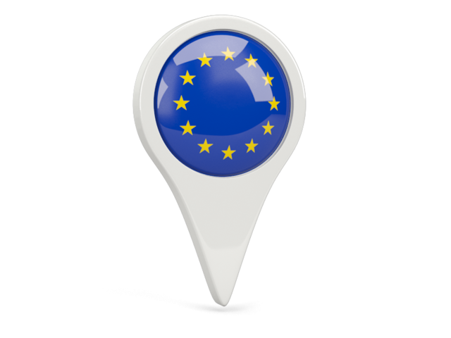 Round pin icon. Download flag icon of European Union at PNG format