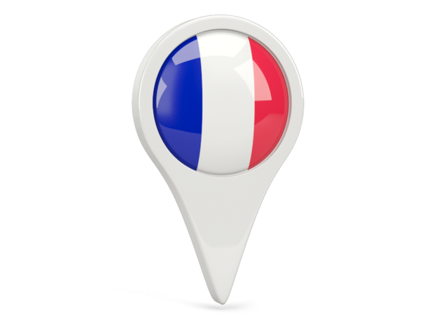 Round pin icon. Illustration of flag of France