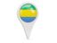 Gabon. Round pin icon. Download icon.