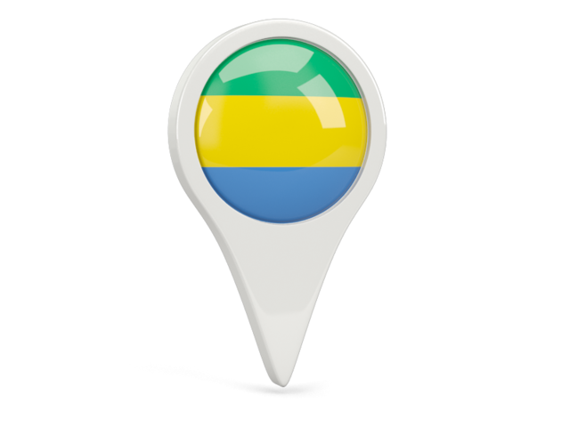 Round pin icon. Download flag icon of Gabon at PNG format