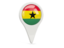 Ghana. Round pin icon. Download icon.