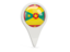 Grenada. Round pin icon. Download icon.