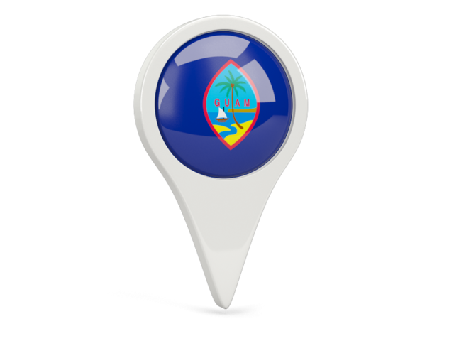 Round pin icon. Download flag icon of Guam at PNG format