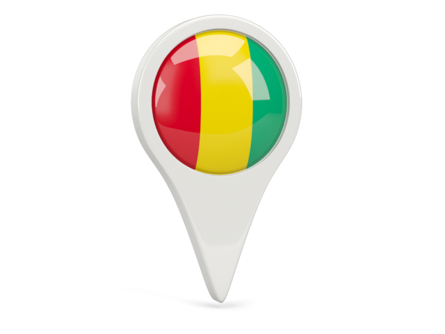 Round pin icon. Download flag icon of Guinea at PNG format