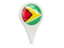 Guyana. Round pin icon. Download icon.