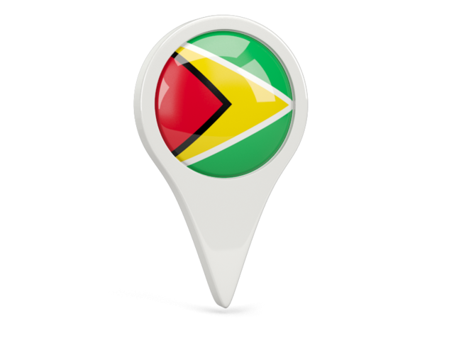 Round pin icon. Download flag icon of Guyana at PNG format