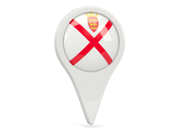 Round pin icon. Illustration of flag of Jersey