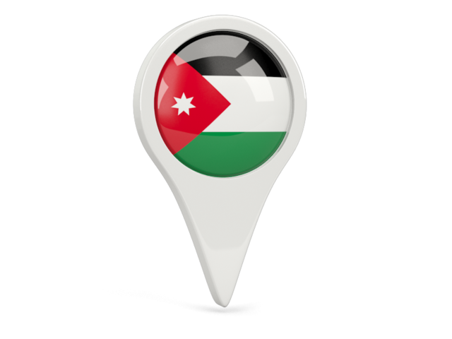 Round pin icon. Download flag icon of Jordan at PNG format