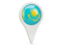 Kazakhstan. Round pin icon. Download icon.