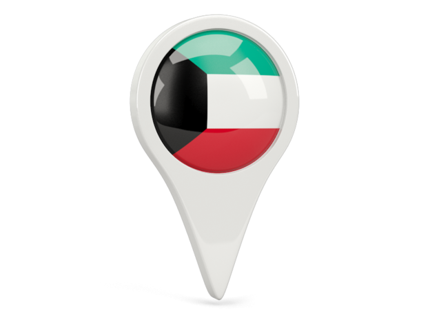 Round pin icon. Download flag icon of Kuwait at PNG format
