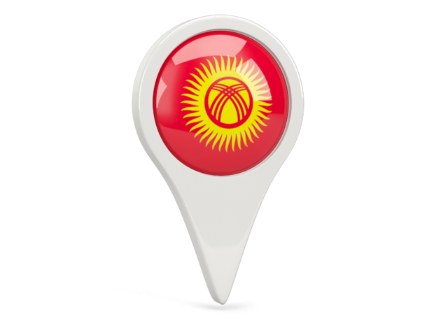 Round pin icon. Download flag icon of Kyrgyzstan at PNG format