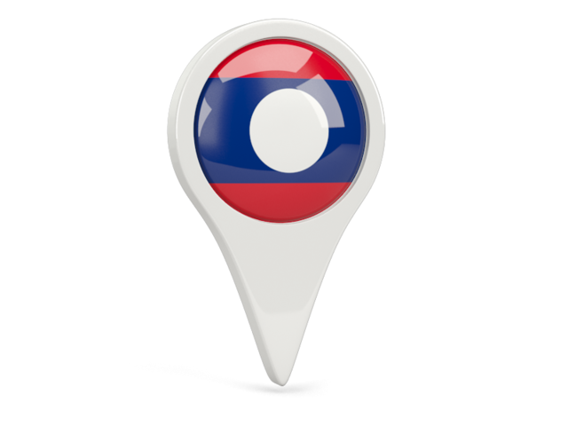 Round pin icon. Download flag icon of Laos at PNG format