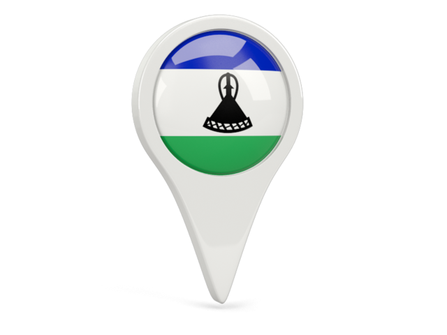 Round pin icon. Download flag icon of Lesotho at PNG format