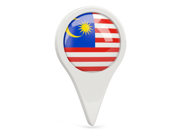 Round pin icon. Illustration of flag of Malaysia